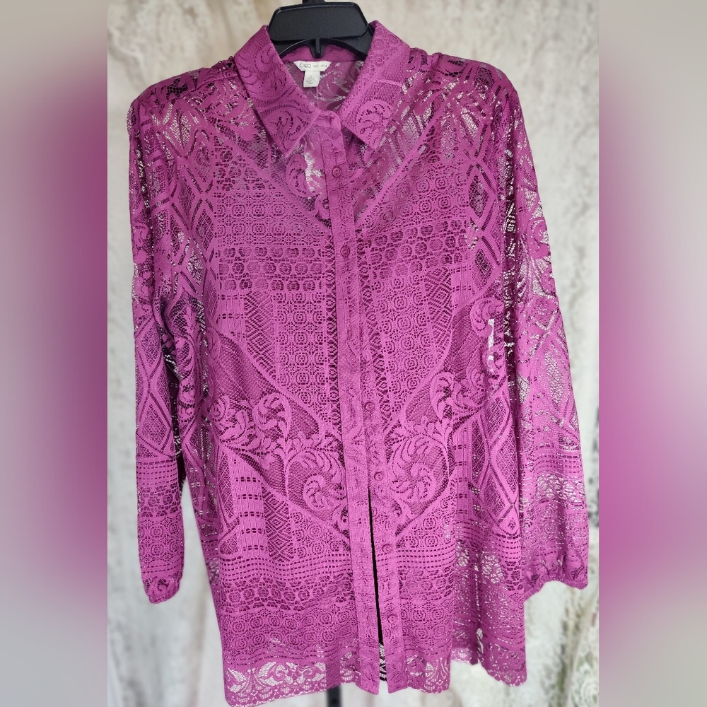 Berry lace top set NWOT